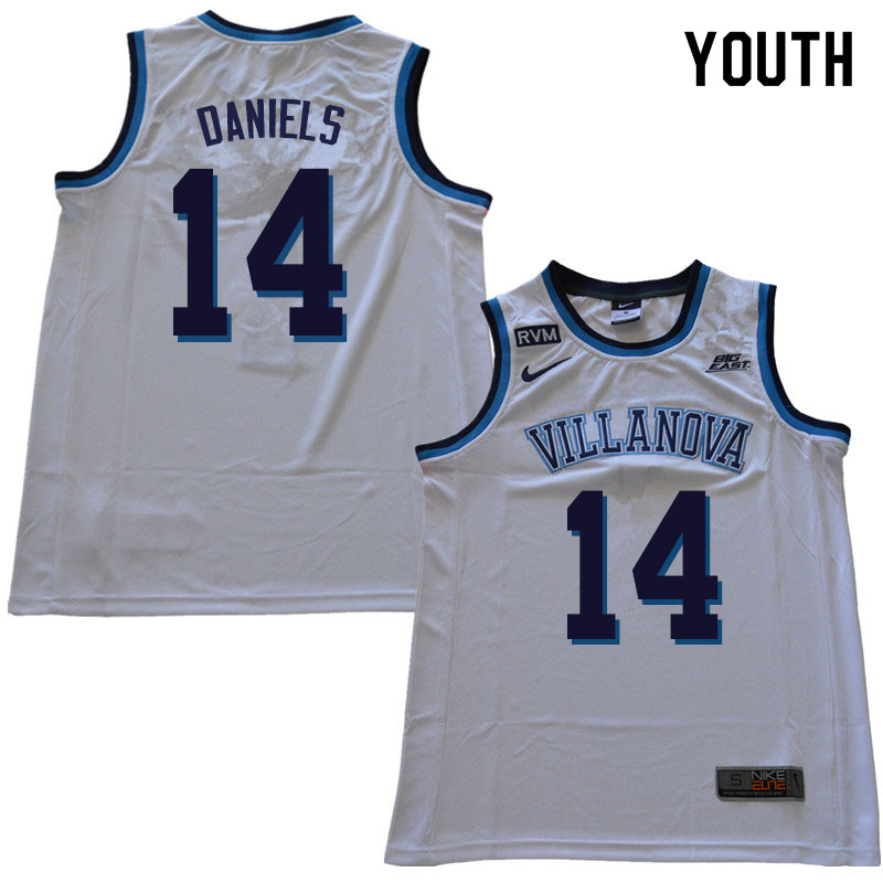 2019 Youth #14 Caleb Daniels Villanova Wildcats College Basketball Jerseys Sale-White